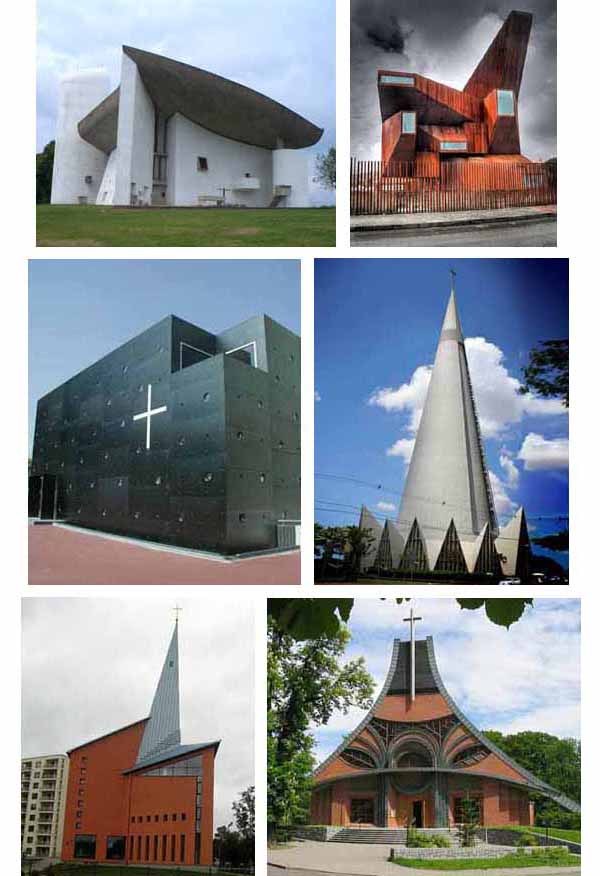 Various modern architecture Churches